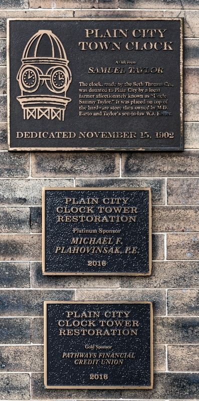 Plain City Town Clock Marker image. Click for full size.