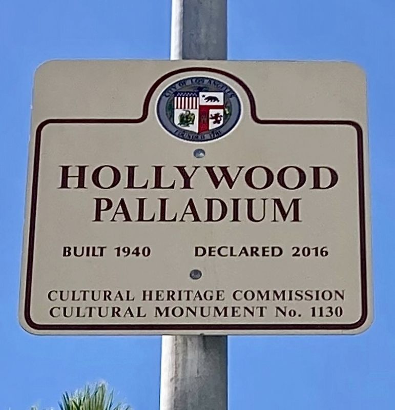 Hollywood Palladium Historical Marker