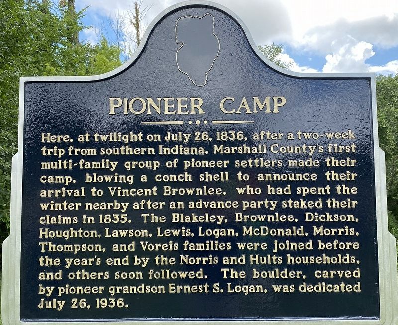 Pioneer Camp side of the marker image. Click for full size.