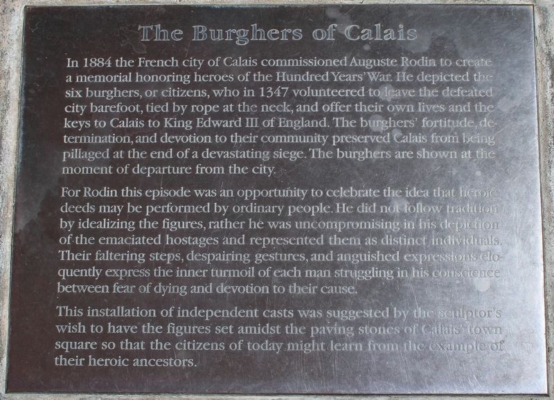 The Burghers of Calais Marker image. Click for full size.