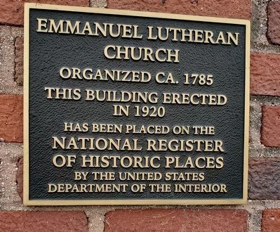 Emmanuel Lutheran Church Marker. Click for full size. Emmanuel Lutheran Church Marker image. Click for full size.