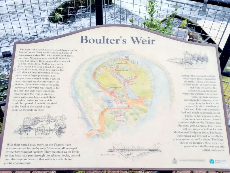 Boulter's Weir Marker. Click for full size. Boulter's Weir Marker image. Click for full size.