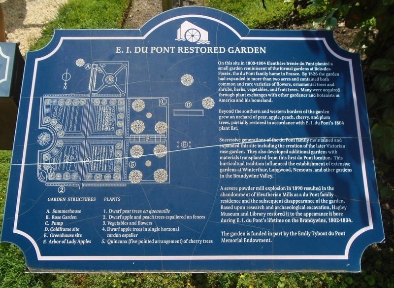 E. I. Du Pont Restored Garden Marker image. Click for full size.