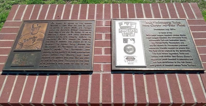 MLB * Minnesota Twins Rod Carew All*Star Field Marker (right) image. Click for full size.