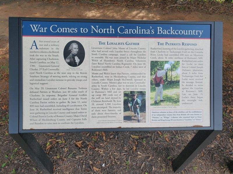 War Comes to North Carolina's Backcountry Marker image. Click for full size.