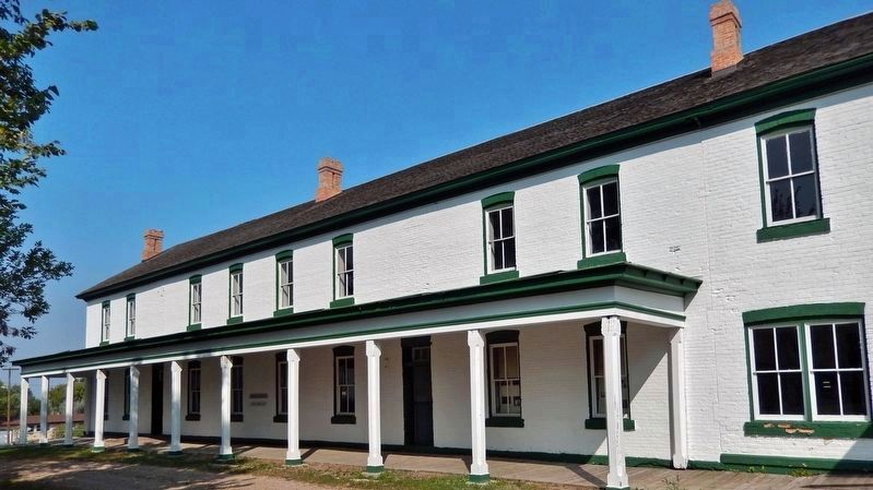 Company Quarters, 1869 (military era);<br>Boys Dormitory (school era) image. Click for full size.