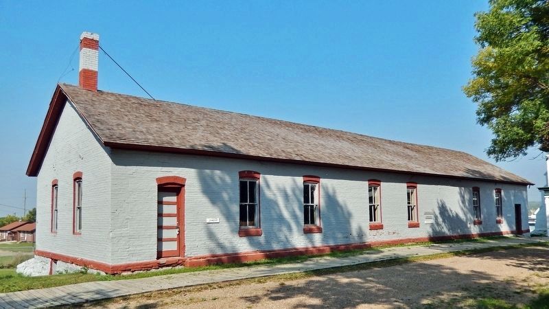 Quartermaster Storehouse, 1868 (military era);<br>Bakery / Harness Shop / Laundry (school era) image. Click for full size.