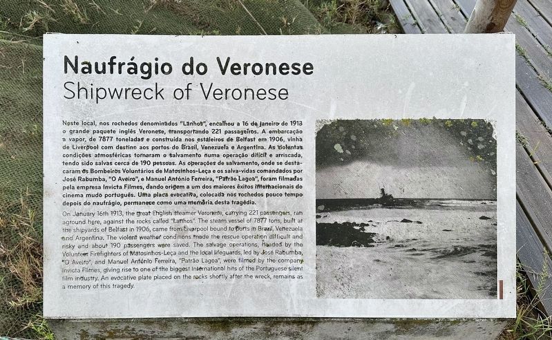 Naufrágio de Veronese / Shipwreck of Veronese Marker. Click for full size. Naufrágio de Veronese / Shipwreck of Veronese Marker image. Click for full size.