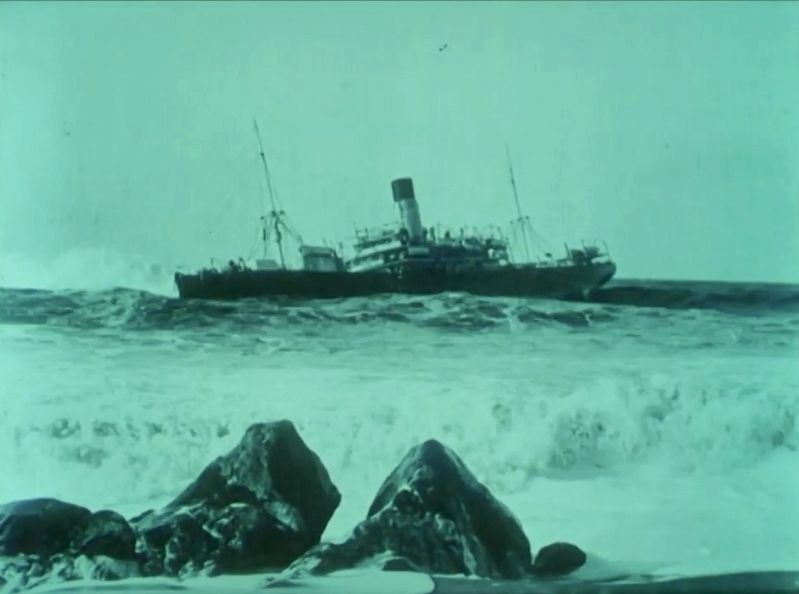 Shipwreck of the <i>Veronese</i>, taken from the film image. Click for full size.