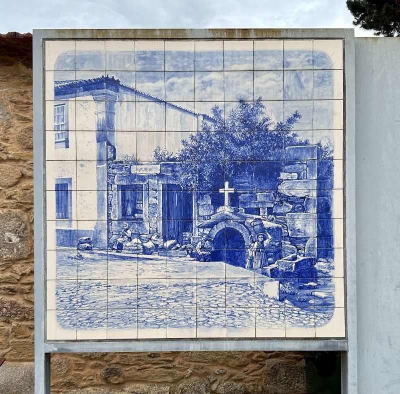 Tile mosaic of photo of Fountain of Santo Pedro image. Click for full size.