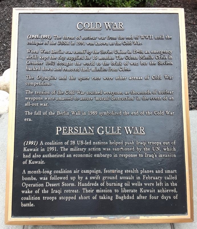 Cold War / Persian Gulf War Marker image. Click for full size.