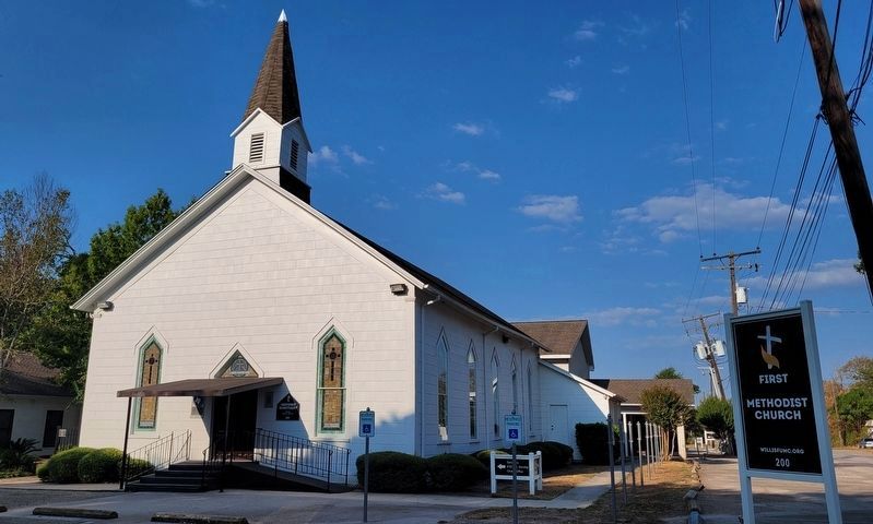 The view of the Willis Methodist Church and Marker from across the street. Click for full size. The view of the Willis Methodist Church and Marker from across the street image. Click for full size.