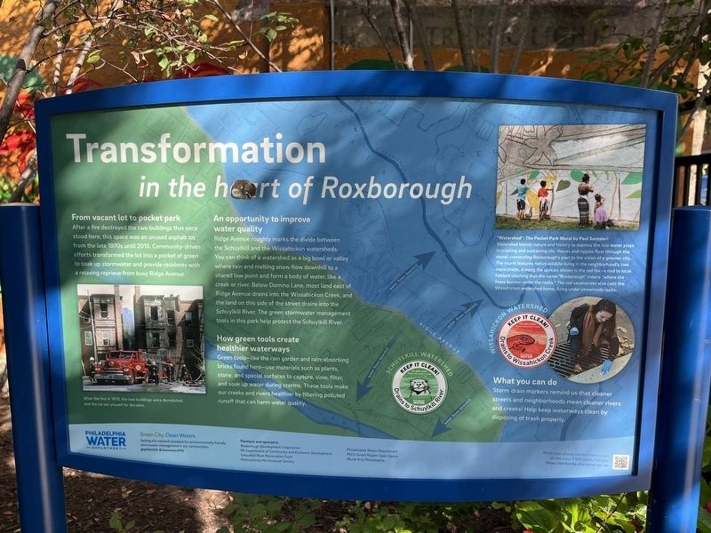 Transformation in the heart of Roxborough Marker. Click for full size. Transformation in the heart of Roxborough Marker image. Click for full size.