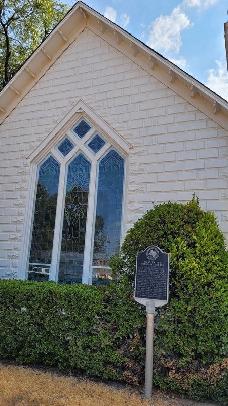 The First United Methodist Church and Marker image. Click for full size.