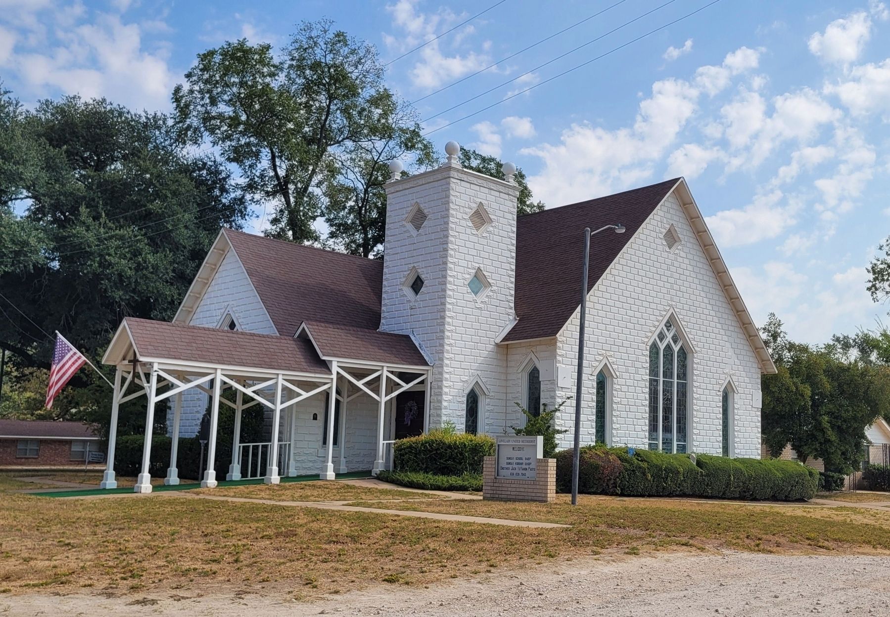 The view of the First United Methodist Church and Marker from the street image. Click for full size.