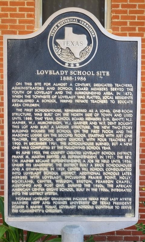 Lovelady School Site Marker image. Click for full size.