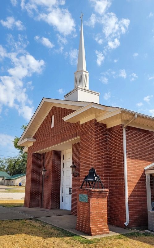 The First Baptist Church of Lovelady and early church bell. Click for full size. The First Baptist Church of Lovelady and early church bell image. Click for full size.