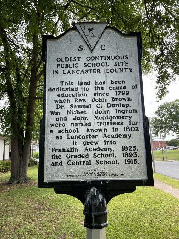 Oldest Continuous Public School Site in Lancaster County side of marker image. Click for full size.