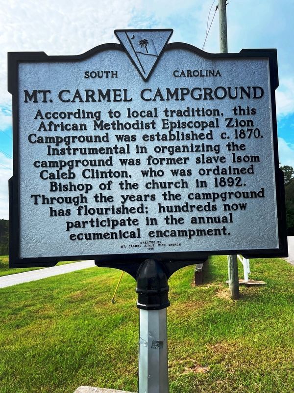 Mt. Carmel Campground Marker (refurbished) image. Click for full size.