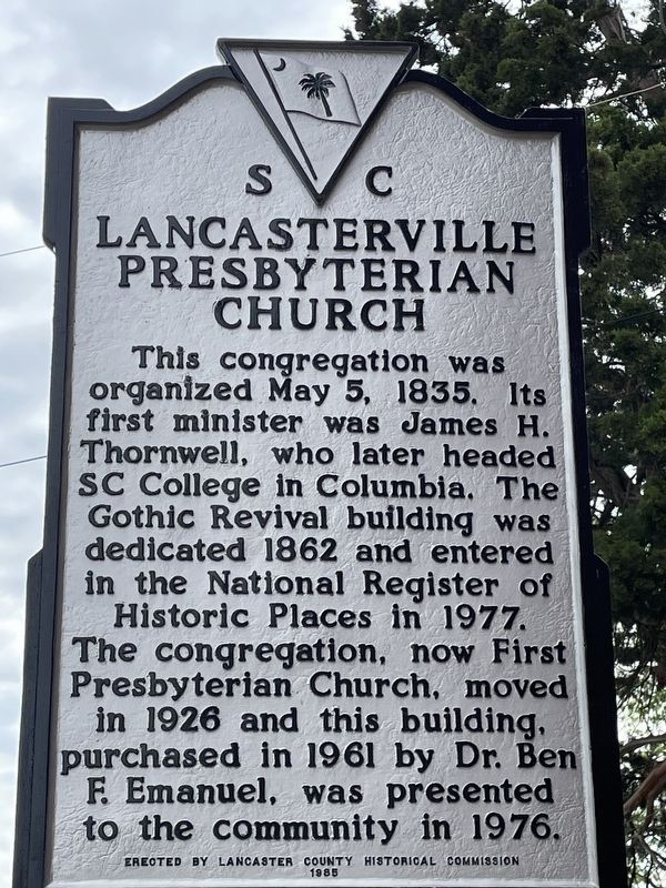 Lancasterville Presbyterian Church Marker (refurbished) image. Click for full size.