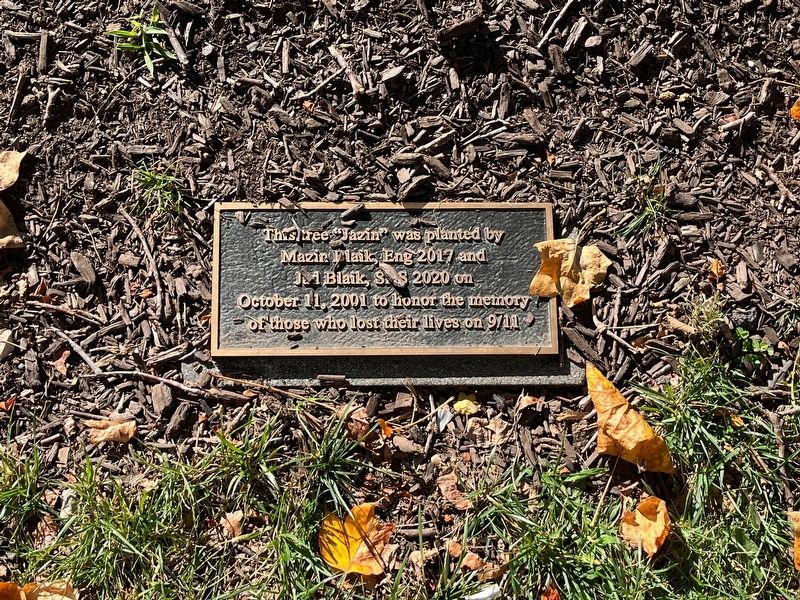 9/11 Memorial Tree Marker image. Click for full size.