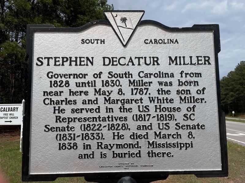 Stephen Decatur Miller Marker, side one image. Click for full size.