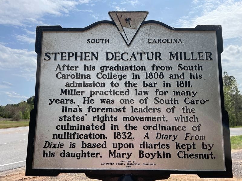 Stephen Decatur Miller Marker, side two image. Click for full size.