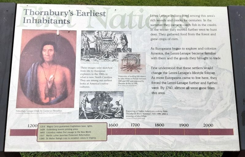 Thornbury's Earliest Inhabitant's Marker image. Click for full size.