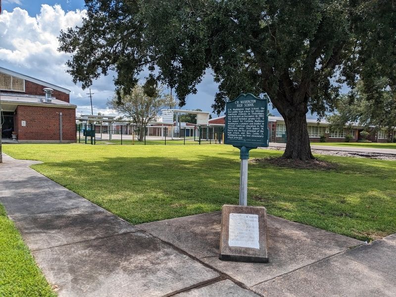 C.M. Washington High School Marker. Click for full size. C.M. Washington High School Marker image. Click for full size.