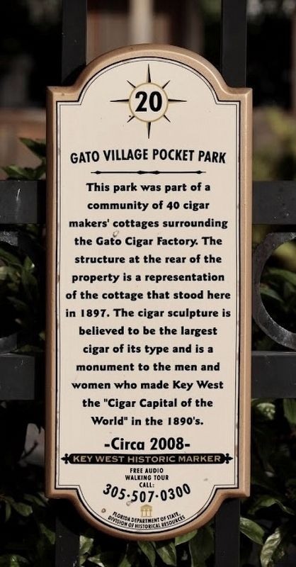 Gato Village Pocket Park Marker image. Click for full size.