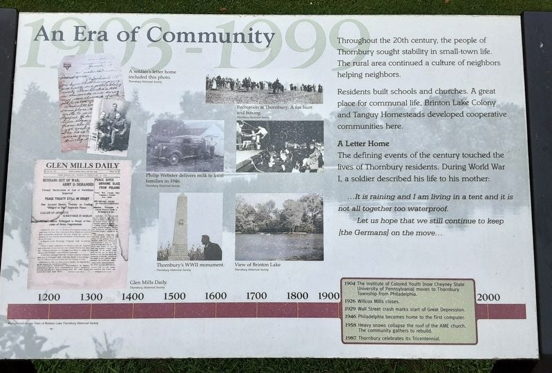 An Era of Community Marker image. Click for full size.