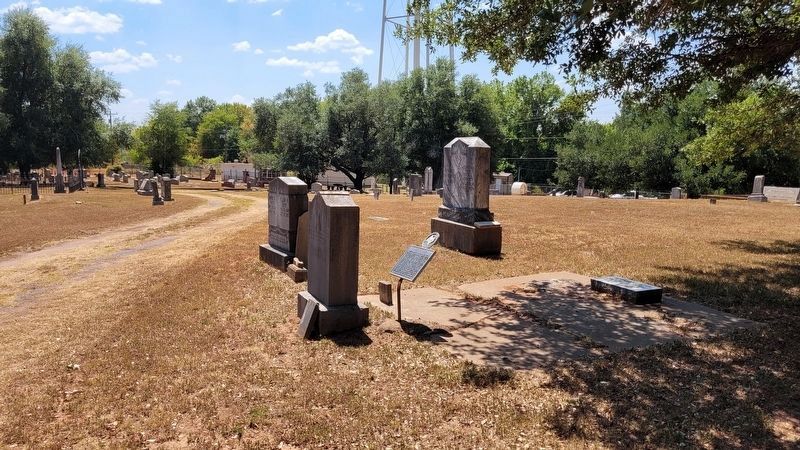 The view of the Robert F. Mitchell Marker in the cemetery image. Click for full size.
