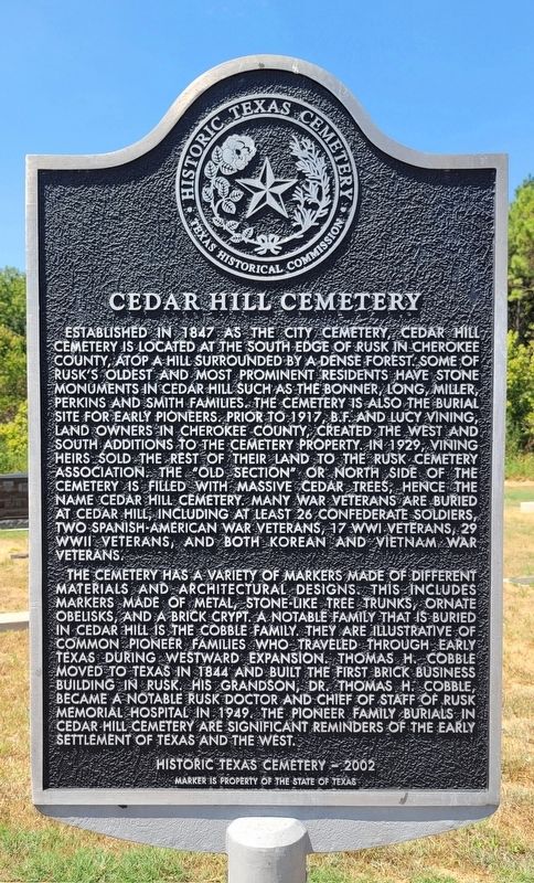 Cedar Hill Cemetery Marker image. Click for full size.