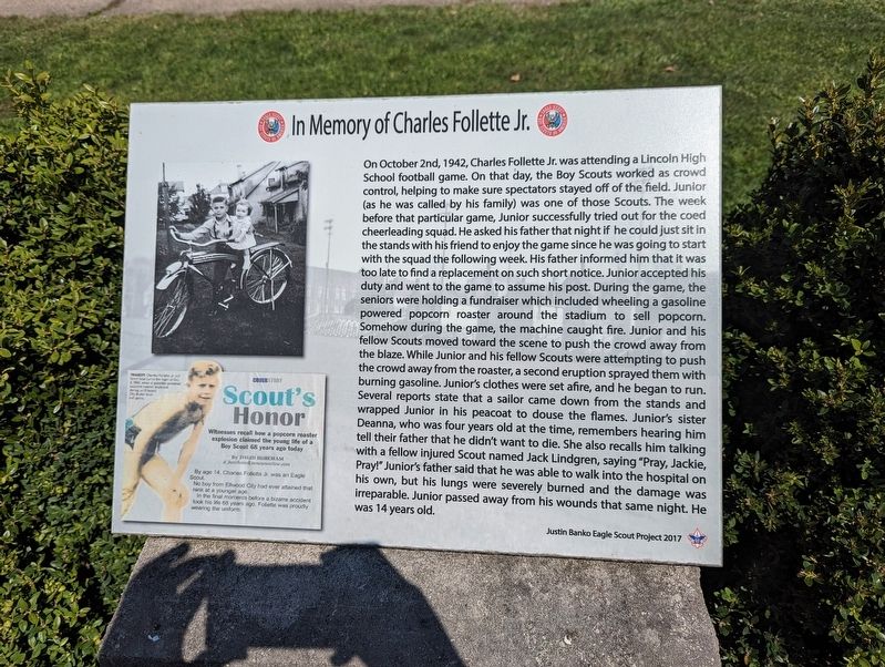 In Memory of Charles Follette, Jr. Marker image. Click for full size.