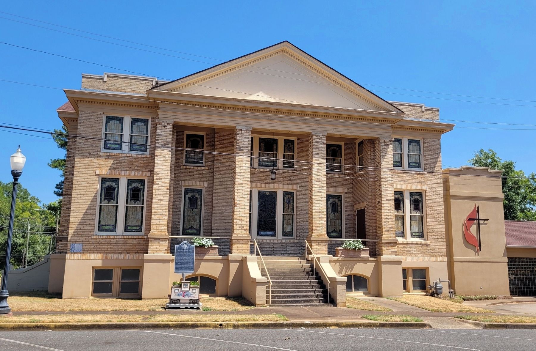 The view of the First United Methodist Church of Rusk from the street. Click for full size. The view of the First United Methodist Church of Rusk from the street image. Click for full size.