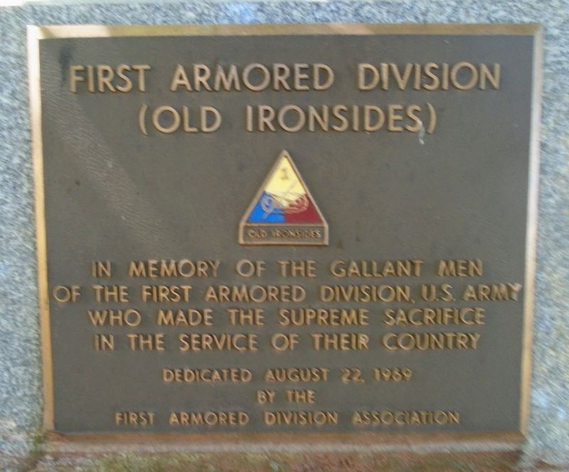 First Armored Division Marker image. Click for full size.
