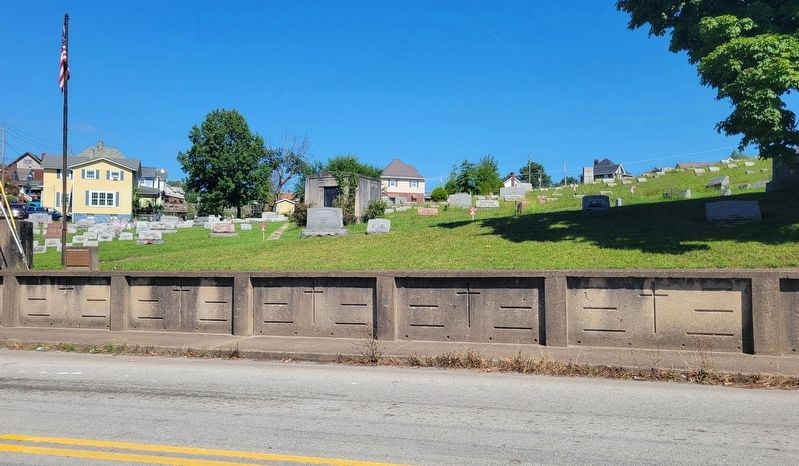 Hill Grove Cemetery Retaining Wall Restoration Marker. Click for full size. Hill Grove Cemetery Retaining Wall Restoration Marker image. Click for full size.