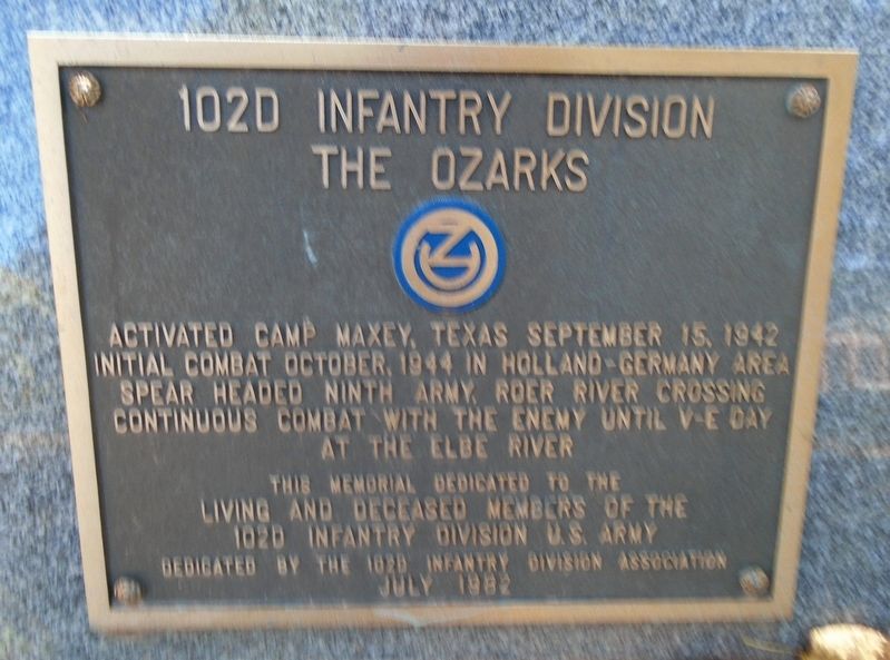 102d Infantry Division Marker image. Click for full size.