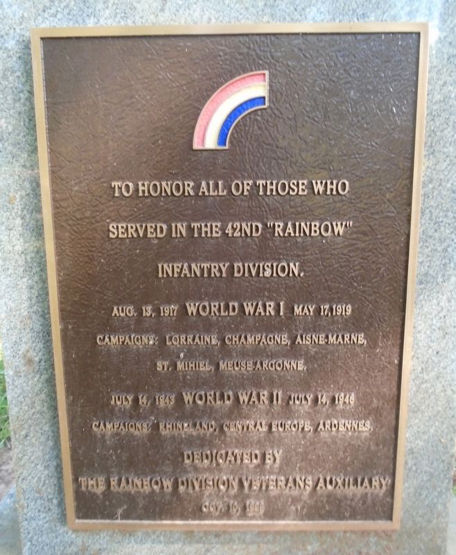 42nd "Rainbow" Infantry Division Marker image. Click for full size.
