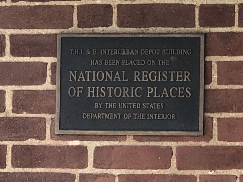 T.H.I. & E. Interurban Depot Building Marker. Click for full size. T.H.I. & E. Interurban Depot Building Marker image. Click for full size.