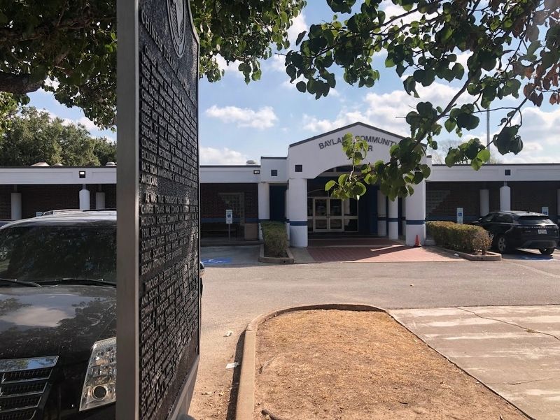 Chinese Texans and Civil Rights Marker and Bayland Community Center. Click for full size. Chinese Texans and Civil Rights Marker and Bayland Community Center image. Click for full size.