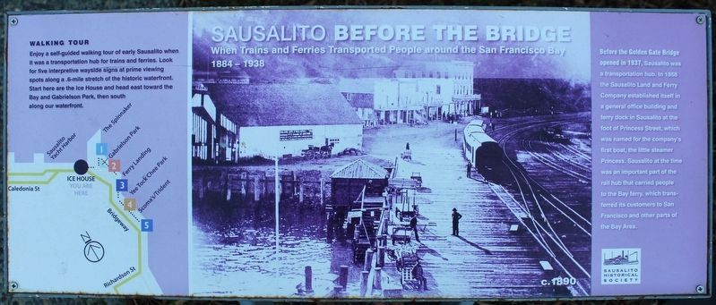 Sausalito Before the Bridge Marker image. Click for full size.