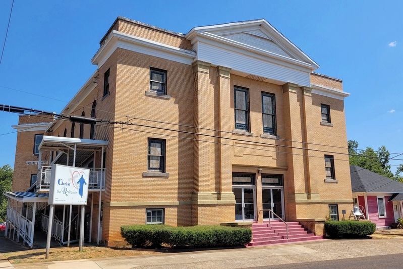 The Old College Bell and Marker in front of the Old Baptist Church. Click for full size. The Old College Bell and Marker in front of the Old Baptist Church image. Click for full size.