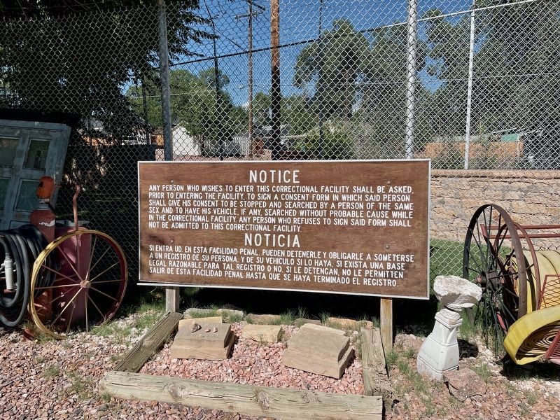 Colorado Territorial Prison former warning to visitors. image. Click for full size.