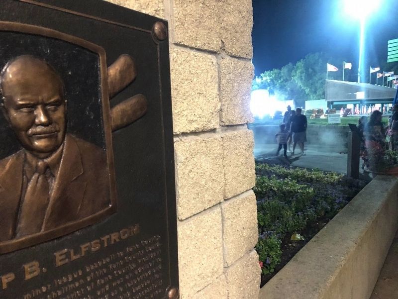 Philip B. Elfstrom Marker, near the right field corner at Northwestern Medicine Field image. Click for full size.