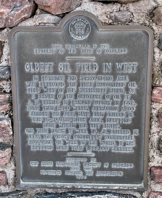 Oldest Oil Field In The West Marker image. Click for full size.