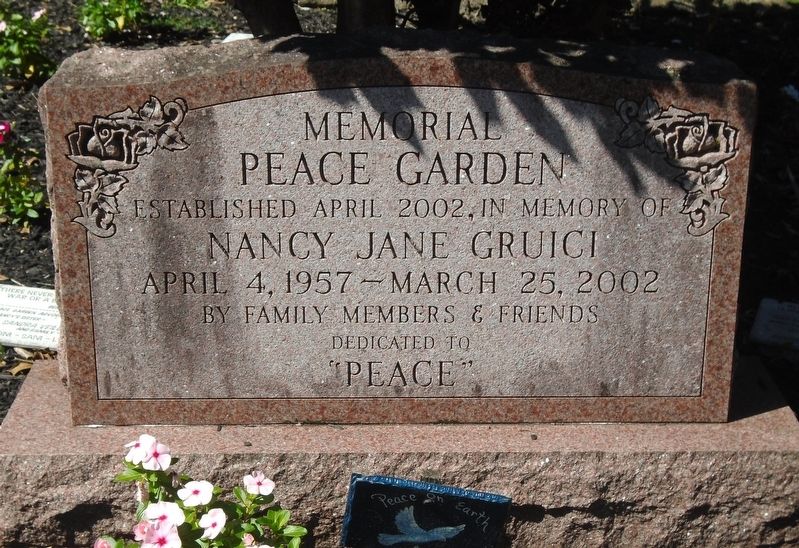 Memorial Peace Garden Marker. Click for full size. Memorial Peace Garden Marker image. Click for full size.