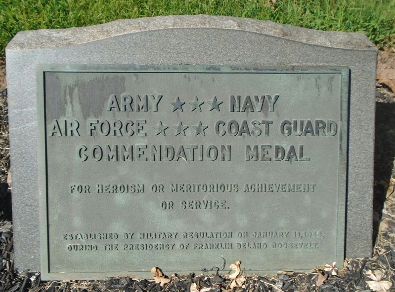Army ★ Navy ★ Air Force ★ Coast Guard Commendation Medal Marker image. Click for full size.