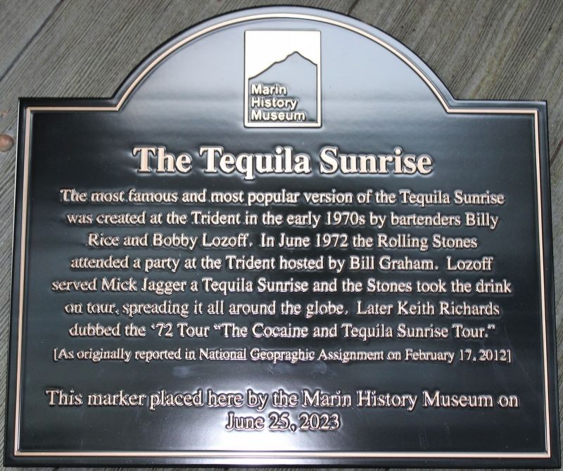 The Tequila Sunrise Marker. Click for full size. The Tequila Sunrise Marker image. Click for full size.