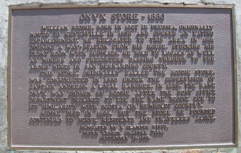 Onyx Store - 1880 Marker. Click for full size. Onyx Store - 1880 Marker image. Click for full size.
